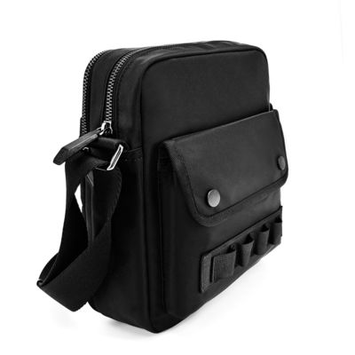 Hành trình túi Crossbody màu đen nhỏ thẳng đứng với tay cầm dài OEM