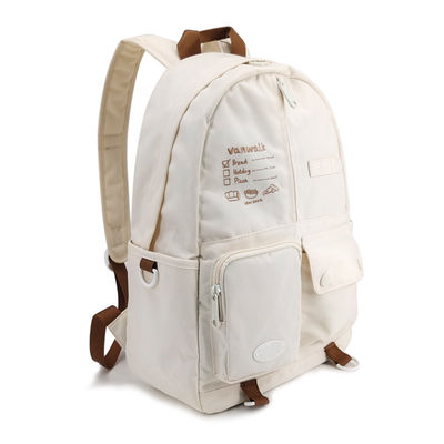 Đồ đạc trường học thời trang màu beige Ba lô ba lô kiểu thường xuyên 16.5 inch kích thước