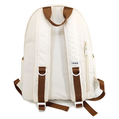 Đồ đạc trường học thời trang màu beige Ba lô ba lô kiểu thường xuyên 16.5 inch kích thước