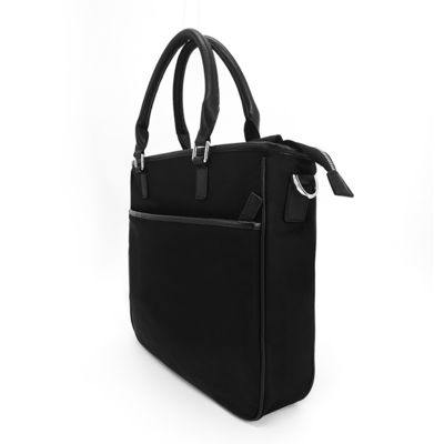 Polyester vải lót Crossbody Tote túi xách màu đen đa chức năng