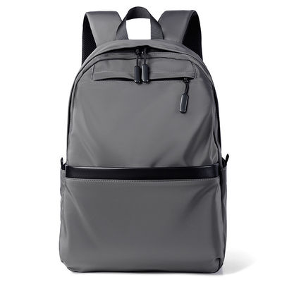 Unisex học sinh túi xách ba lô Zipper đóng màu xám chống nước
