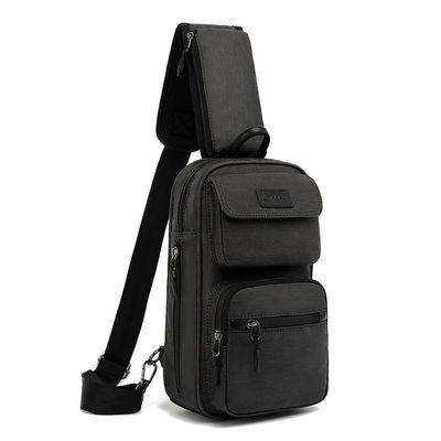 Túi Crossbody Custom Zipper Closure Casual với màu xám đen