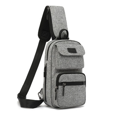 Túi Crossbody Custom Zipper Closure Casual với màu xám đen