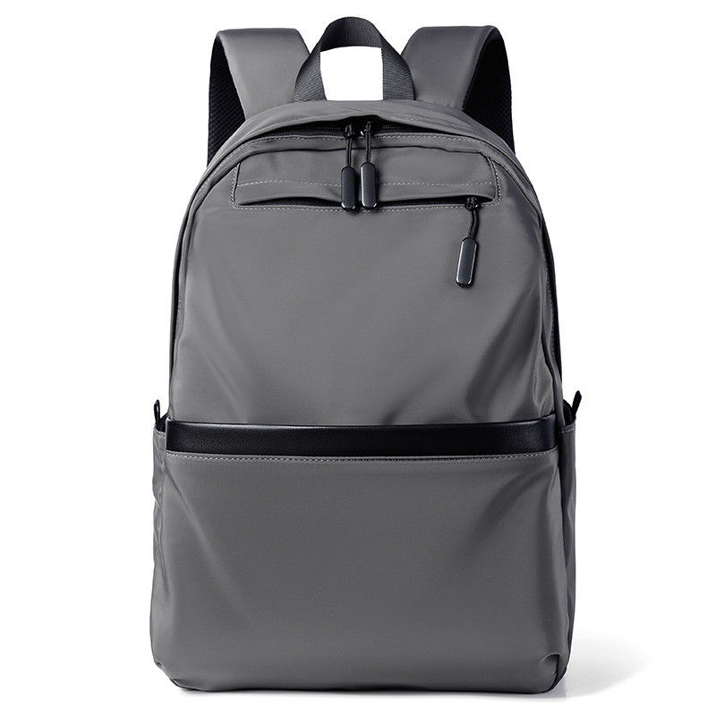 Unisex học sinh túi xách ba lô Zipper đóng màu xám chống nước