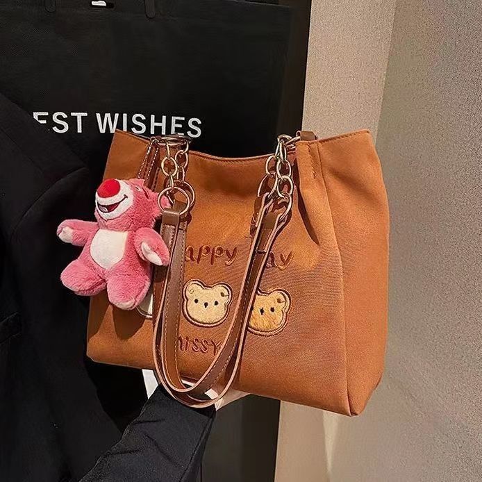 Túi Tote Crossbody vừa phong cách Màu nâu với hai tay cầm